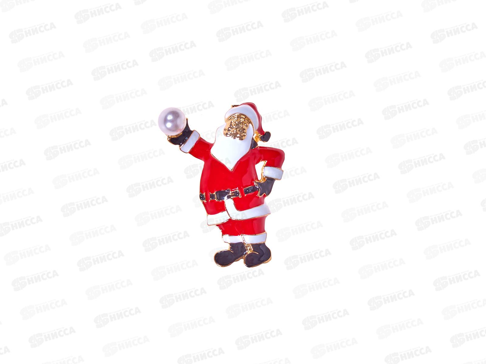 Брошь &quotРождественское чудо-Дед мороз&quot 4,7*3,8см 545-336