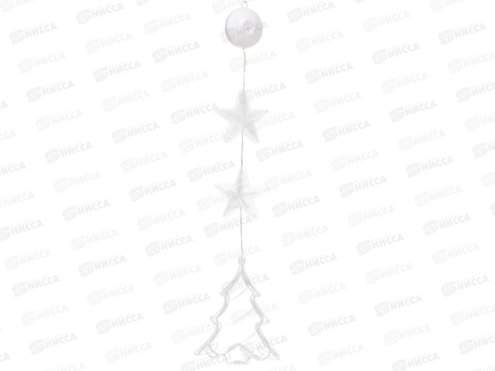 Фигура Елочка 15*19см светодиодная 1 реж белый, тип питания от батареек 183-0470