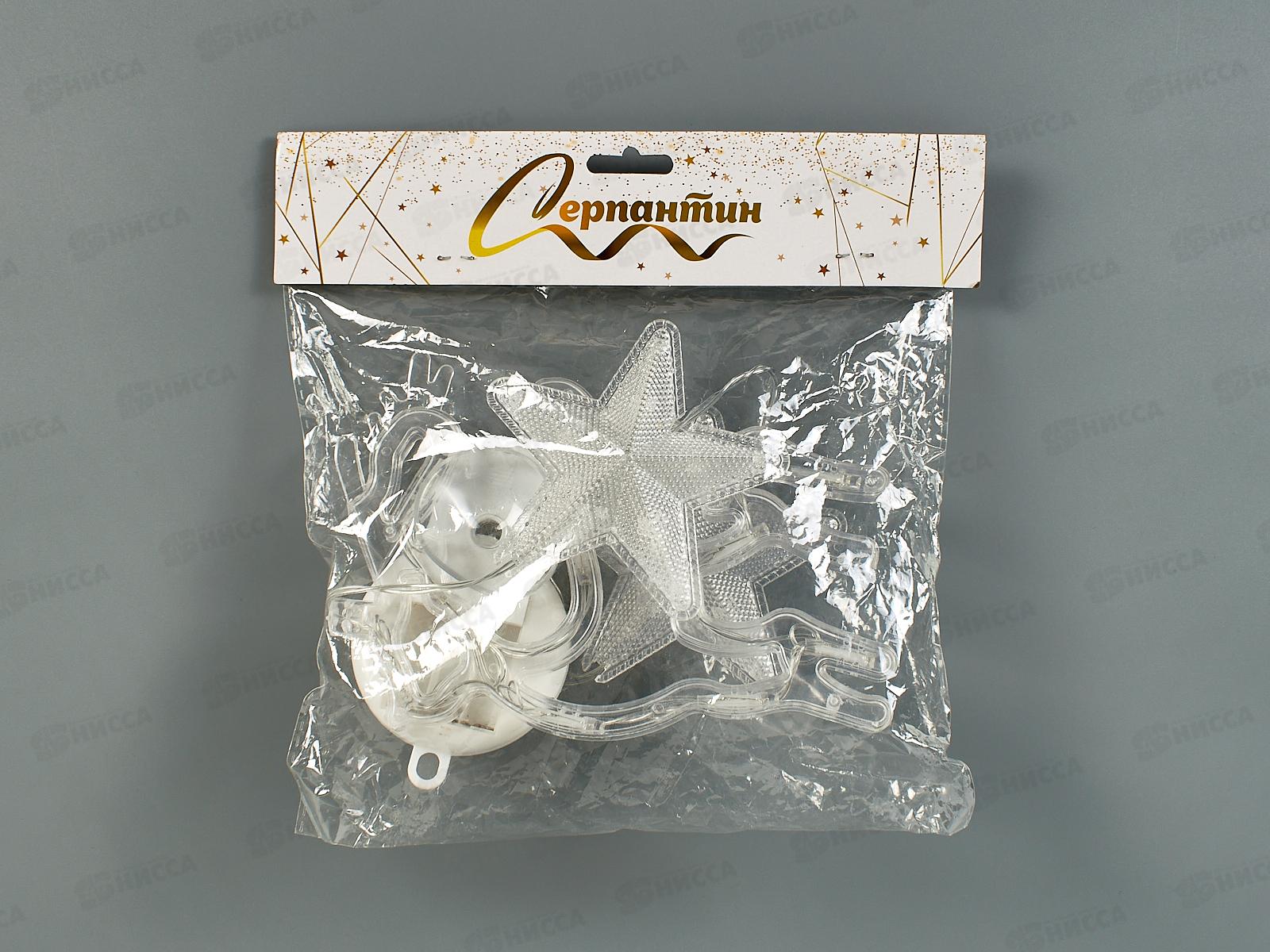 Фигура Елочка 15*19см светодиодная 1 реж белый, тип питания от батареек 183-0470