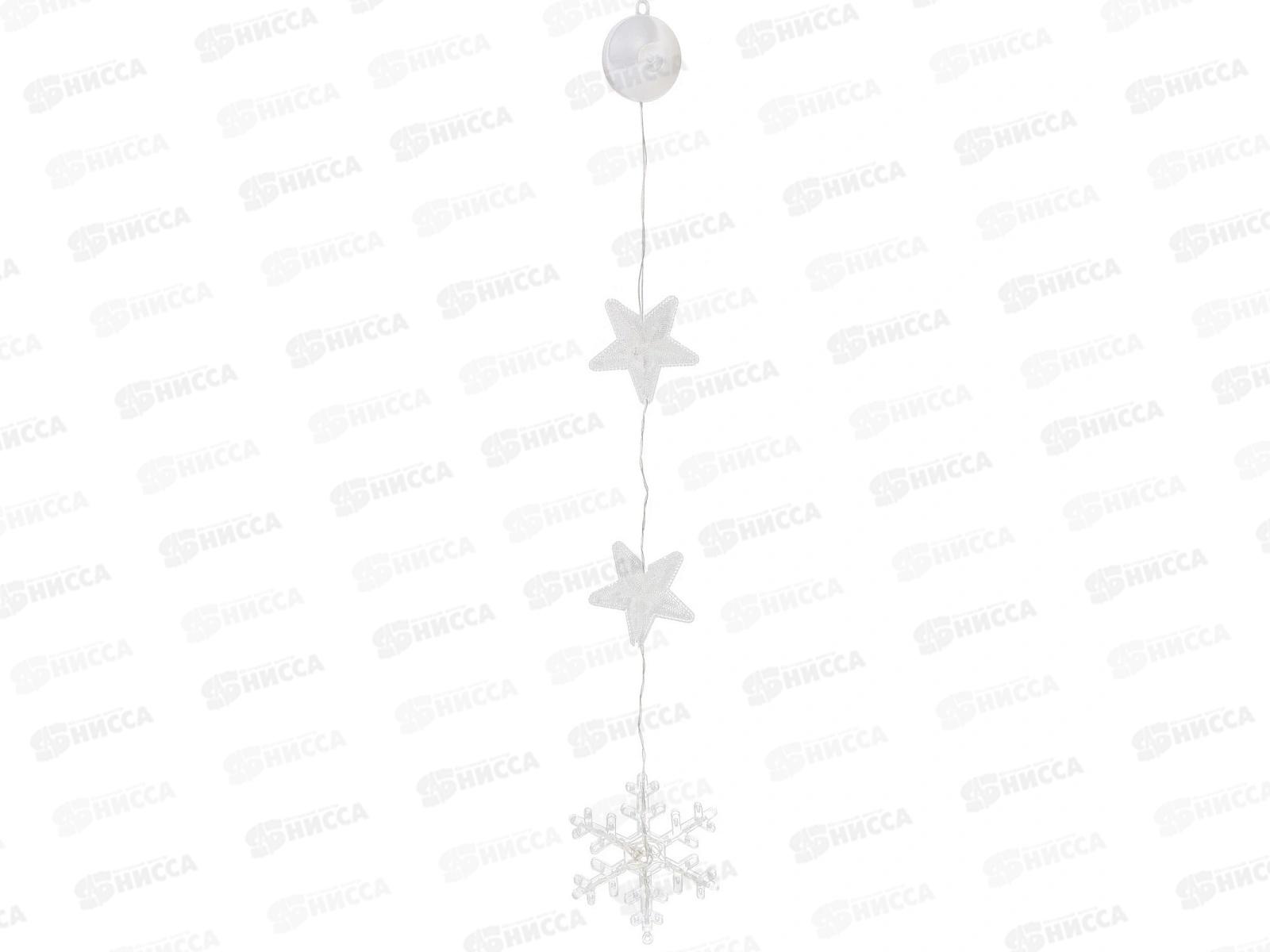 Фигура Снежинка 16,5*17,5см светодиодная 1 реж белый, тип питания от батареек 183-0474