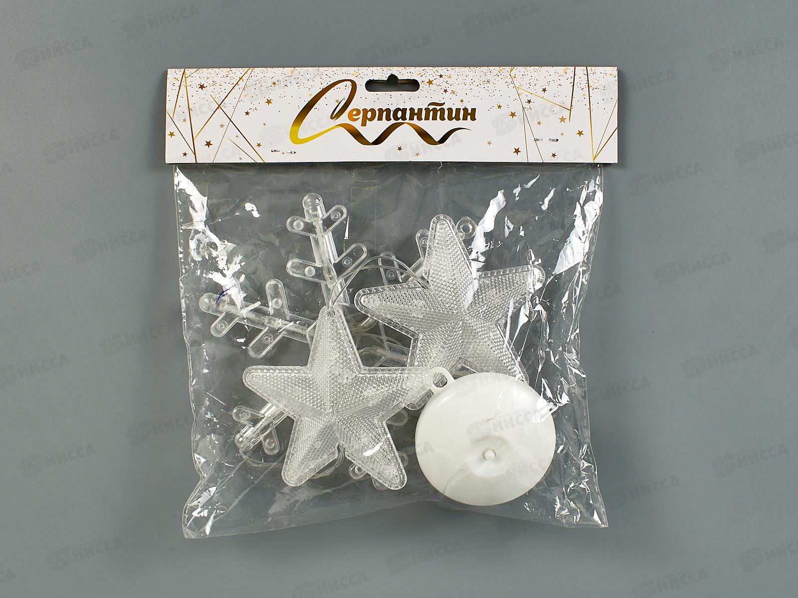 Фигура Снежинка 16,5*17,5см светодиодная 1 реж белый, тип питания от батареек 183-0474