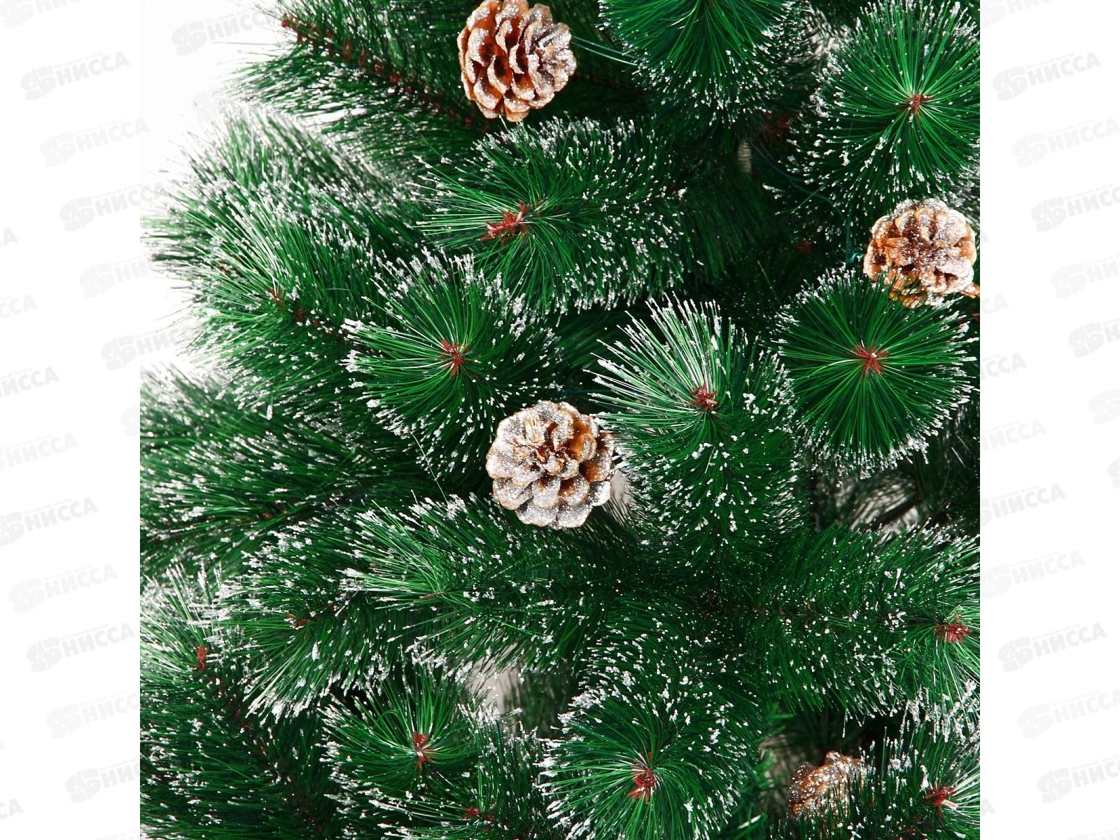 Ель 150см Снегурочка с шишками и инеем 152 веток 200-148