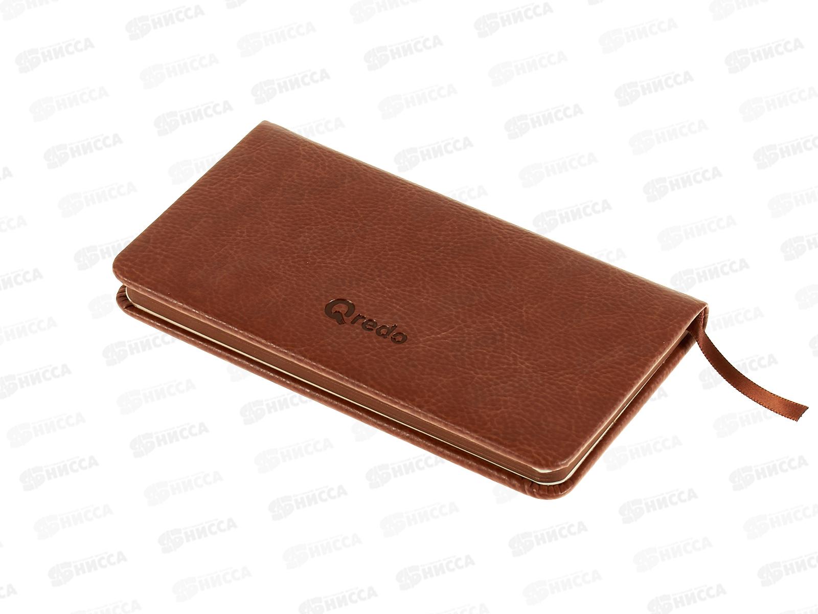 Еженедельник Qredo &quotDublin&quot А6, 64л, недатир.,кожзам, коричн., 15-6937