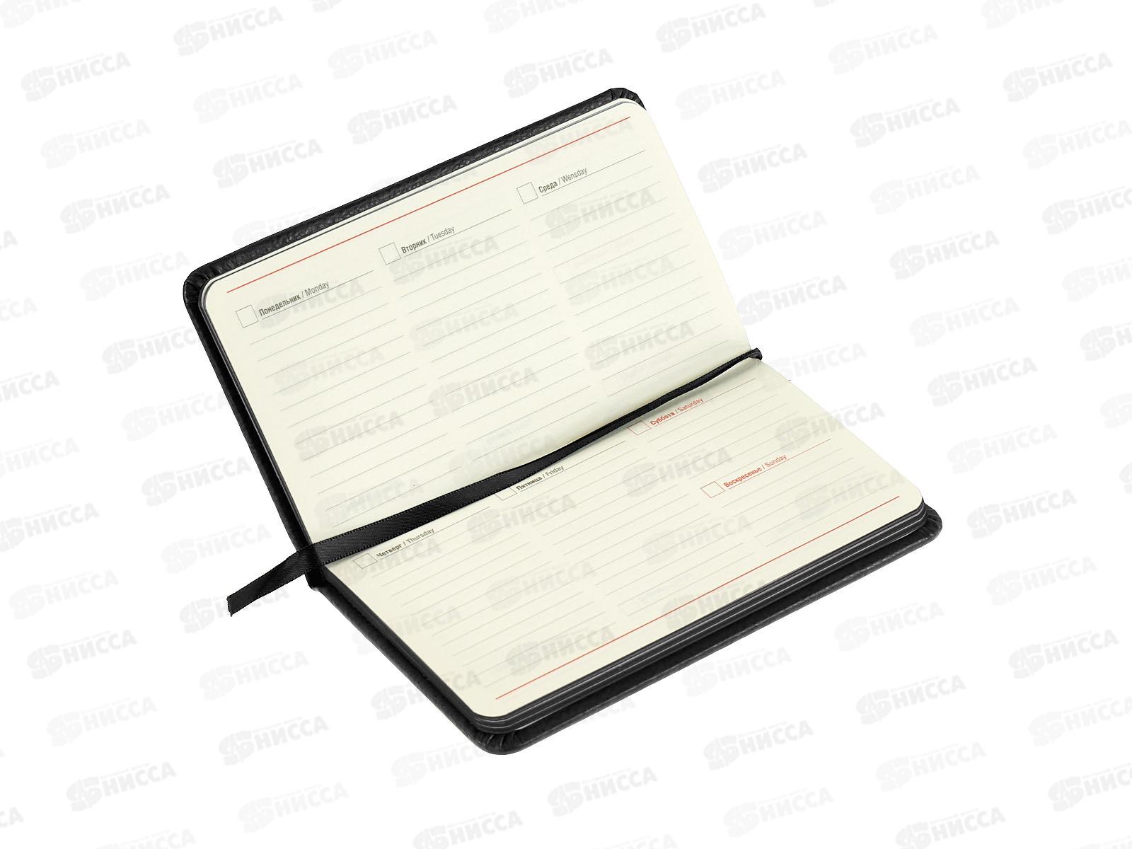 Еженедельник Qredo &quotDublin&quot А6, 64л, недатир.,кожзам, черный, 15-6936