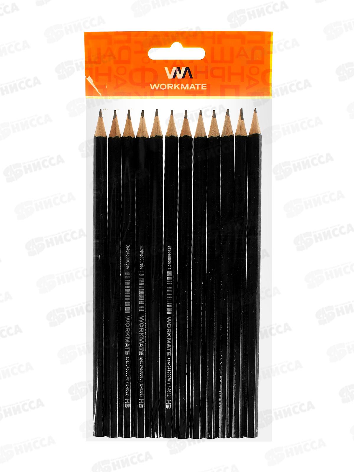 Карандаш ч/г Workmate HB дерев. черный корп, 15-0532 *12/144/2880