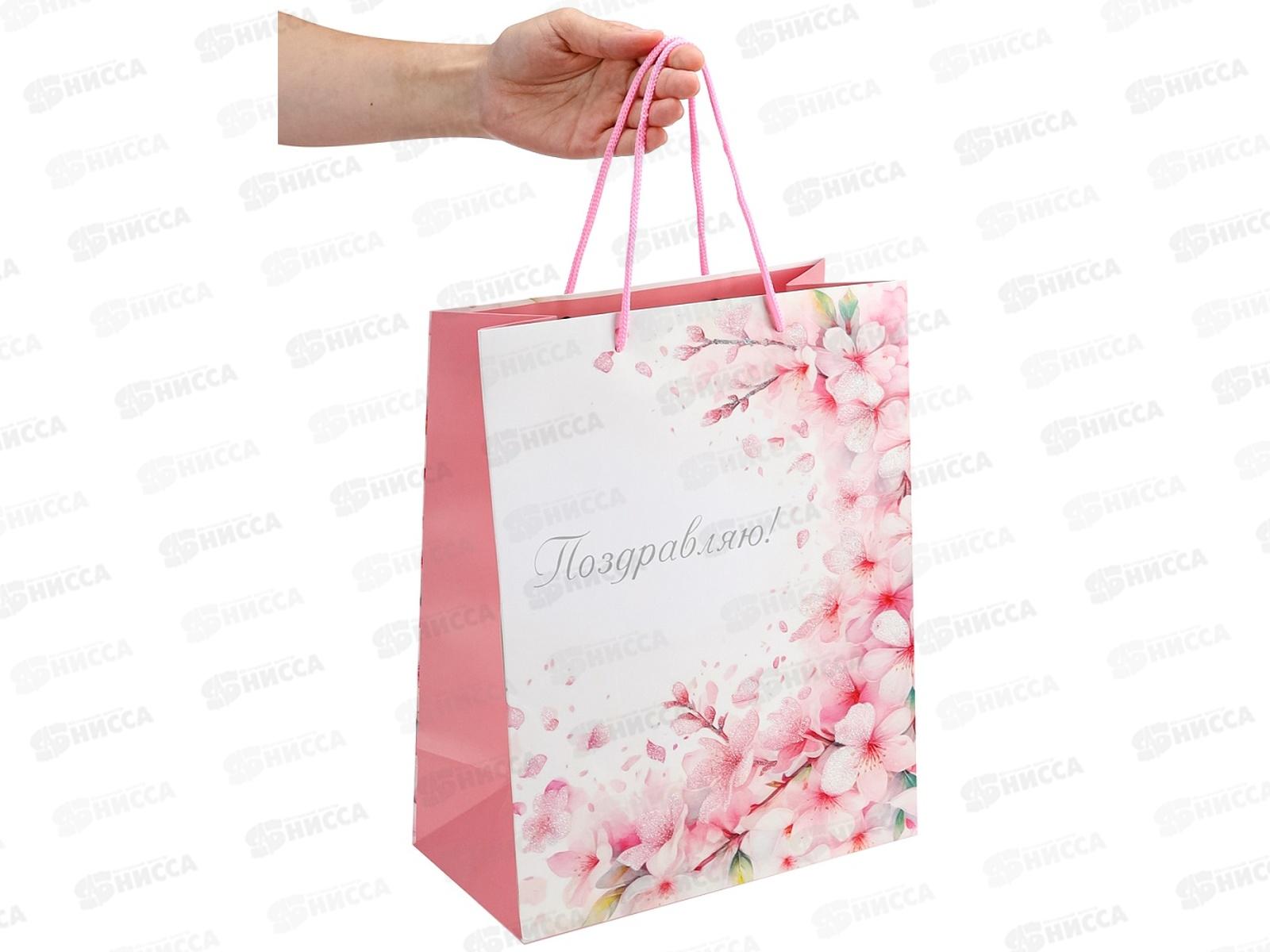 Пакет подарочный MI 26,4х32,7х13,6см Сакура, ППК-2767 *12