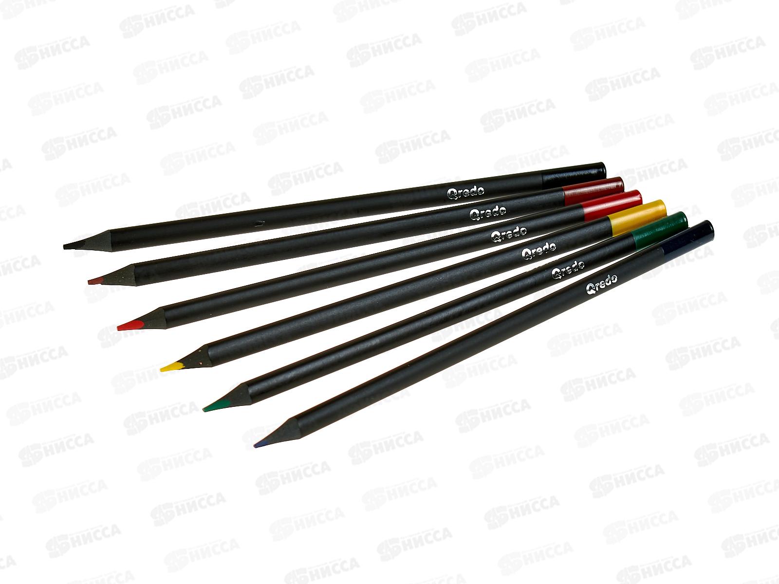 Карандаши  6цв QREDO &quotFOX&quot пластик, трехгранные, 15-3177  *24/480