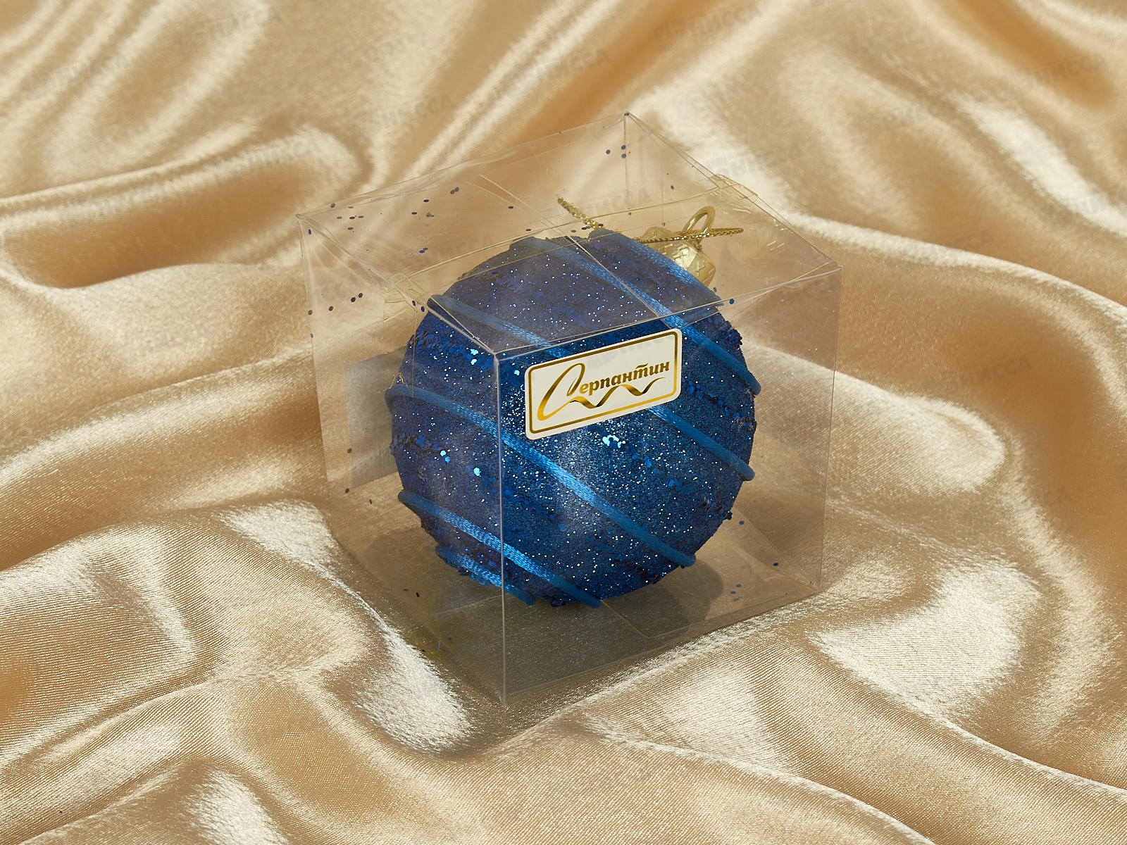 Шар 8см &quotВолны&quot сапфир 201-3249