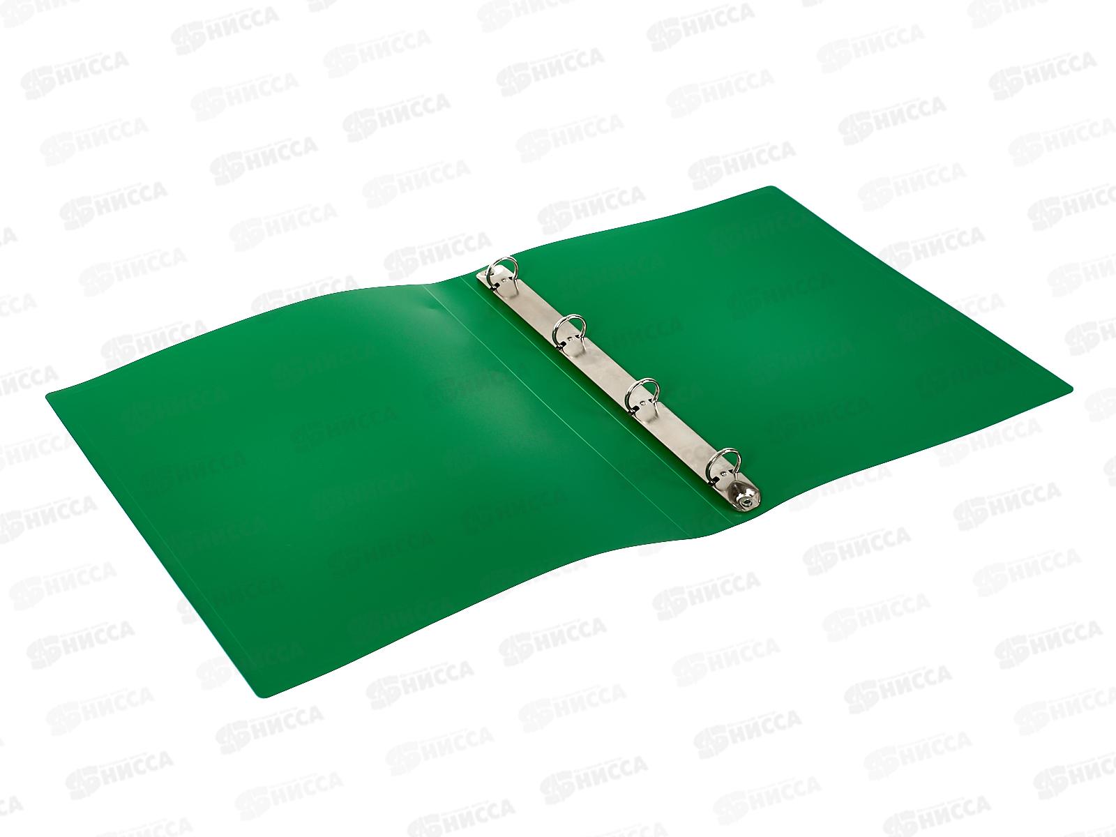 Папка на 4-х кол. 27мм А4 Workmate 450мкм, зеленый, 15-6098 *14