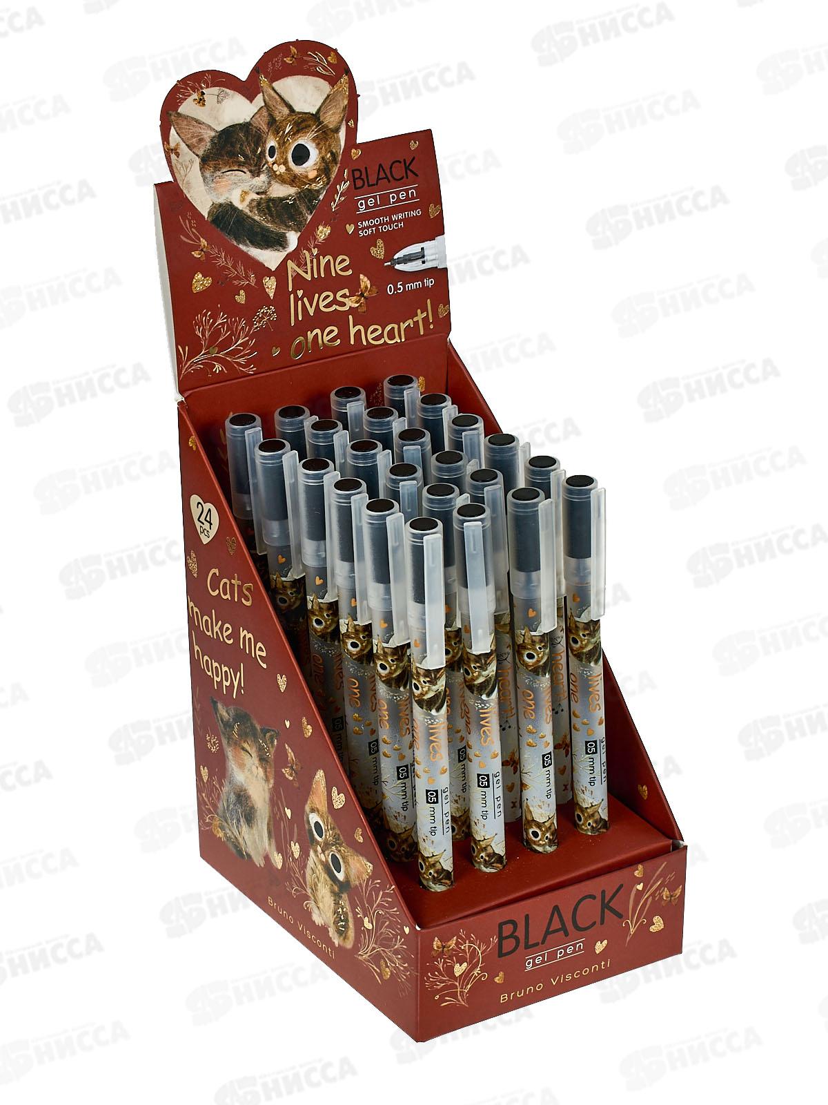 Ручка гел. Love me Котики приносят счастье,черная,20-0373/03 *24