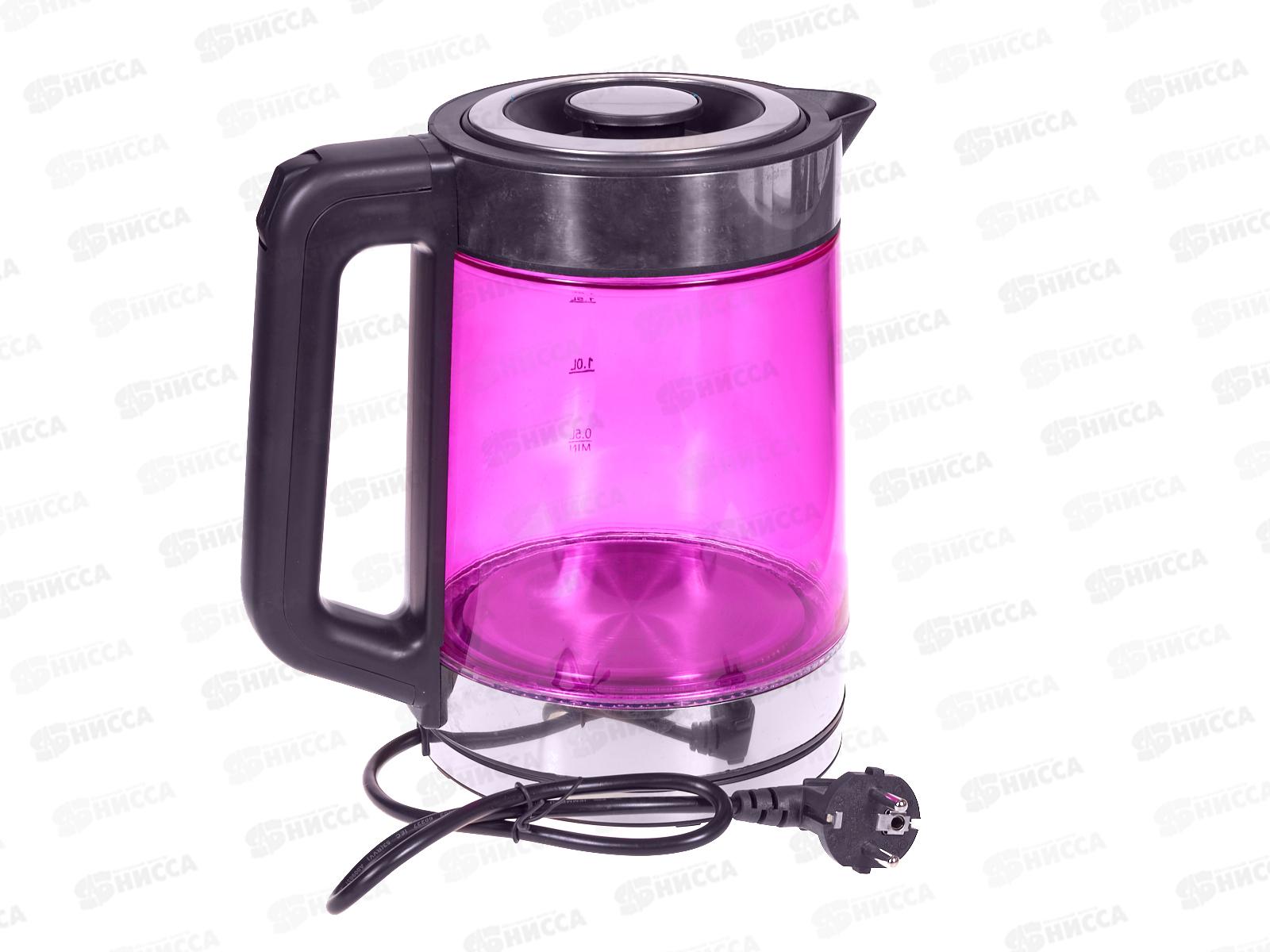 Чайник электр. SA-2746P 2,0л стекло двух подсветка