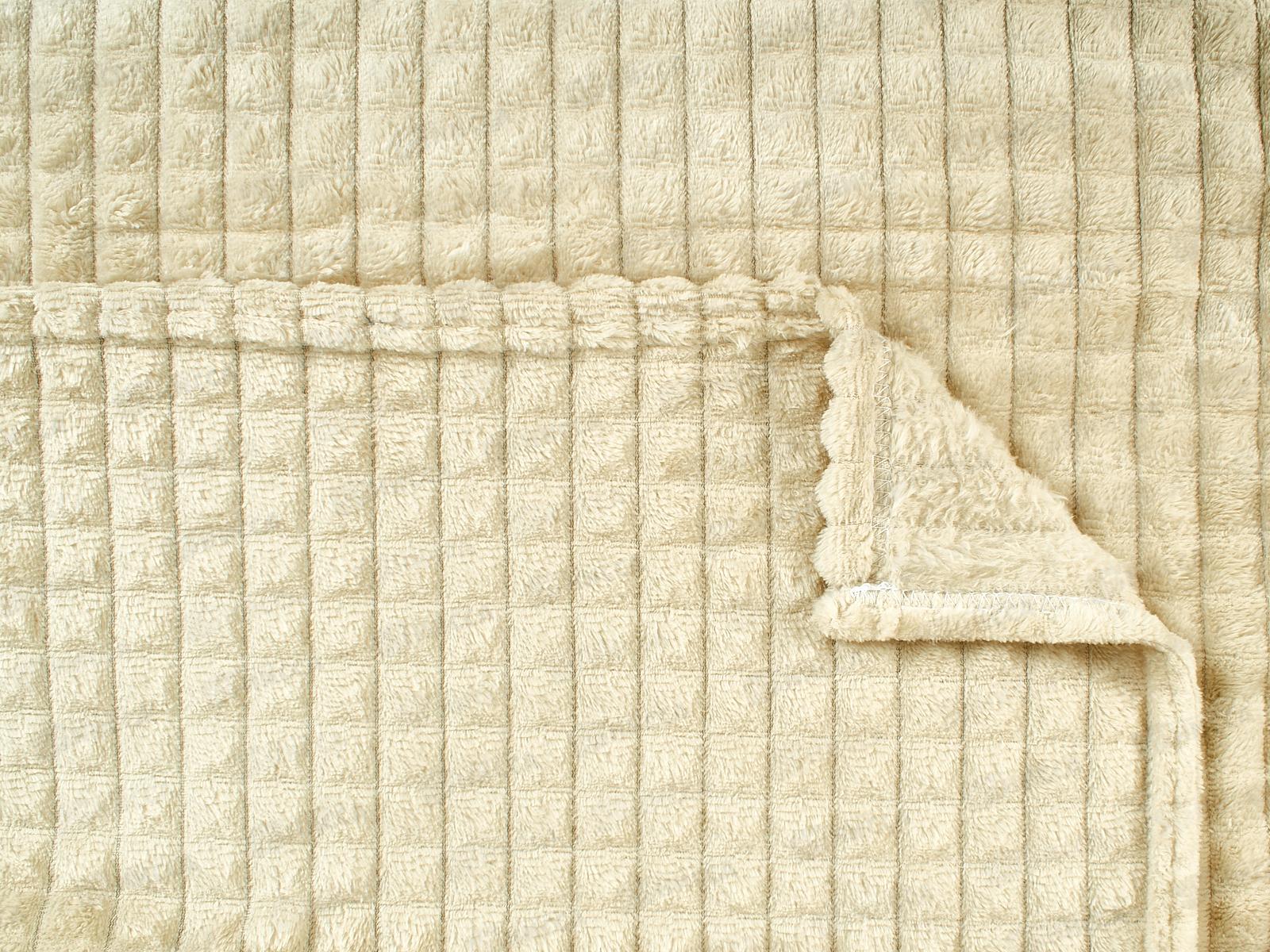 Плед Велсофт с тиснением Соты 180*200 13-0907 Слоновая кость