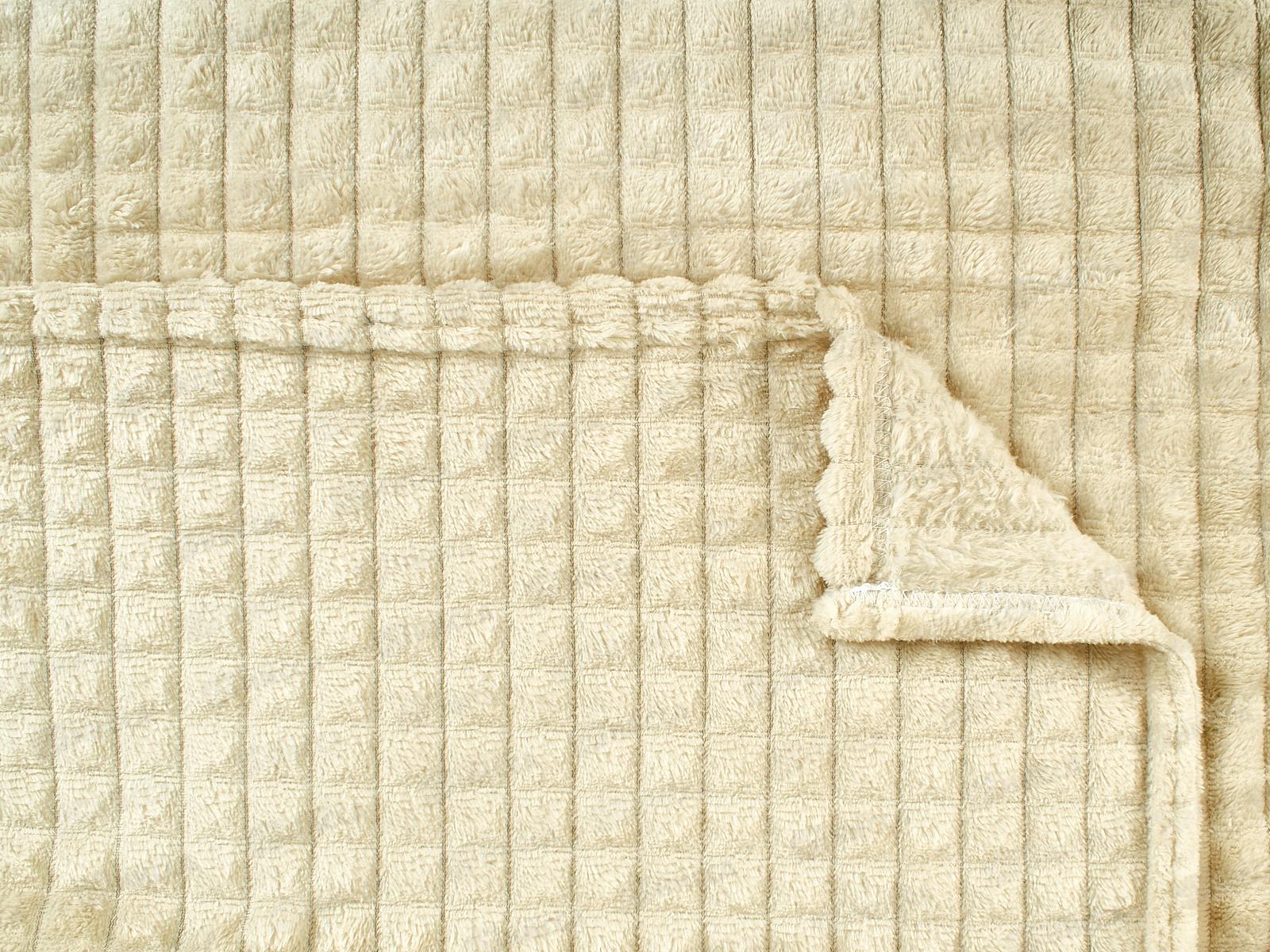 Плед Велсофт с тиснением Соты 150*200 13-0907 Слоновая кость