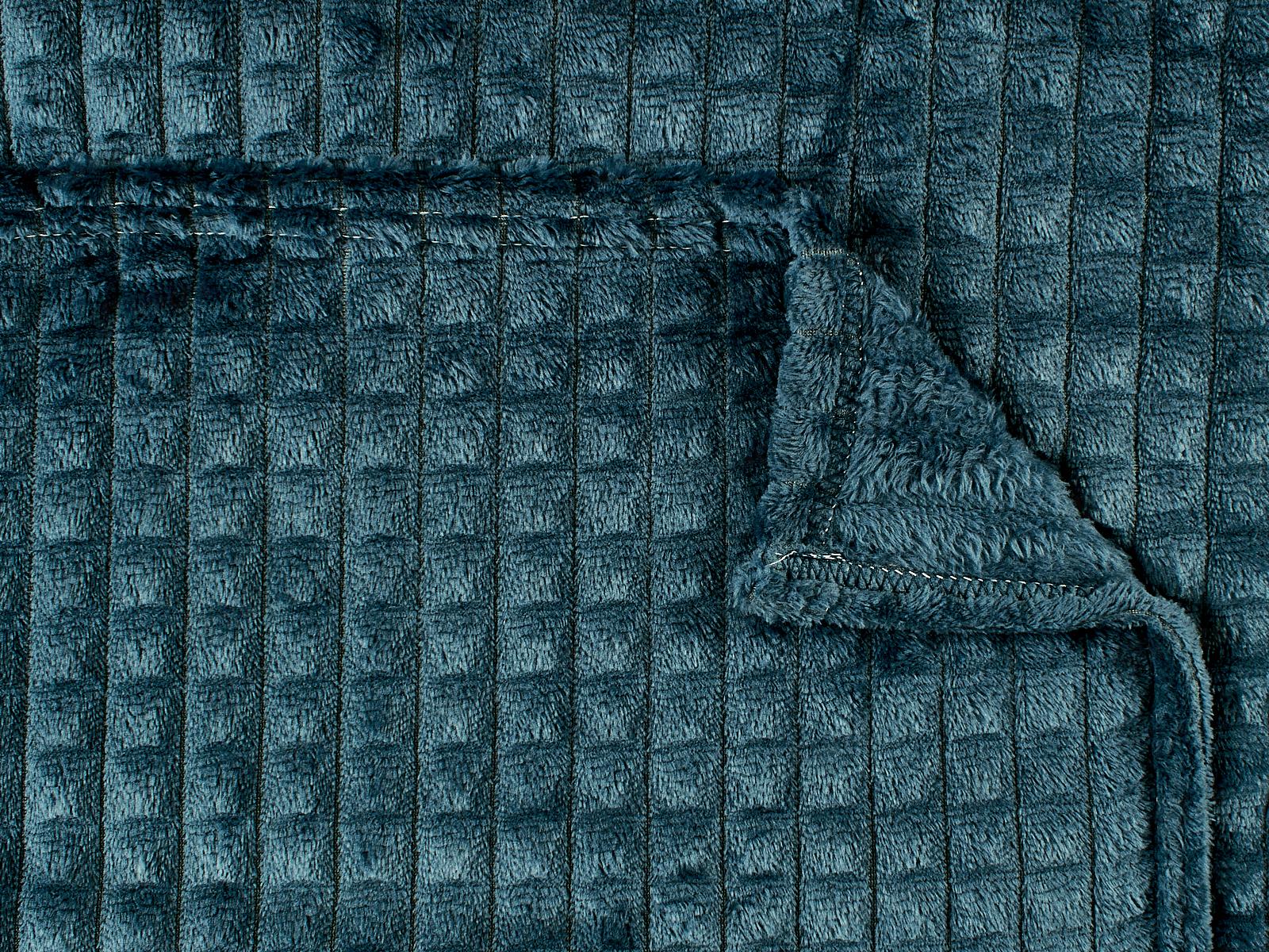 Плед Велсофт с тиснением Соты 180*200 19-4118 Темный деним