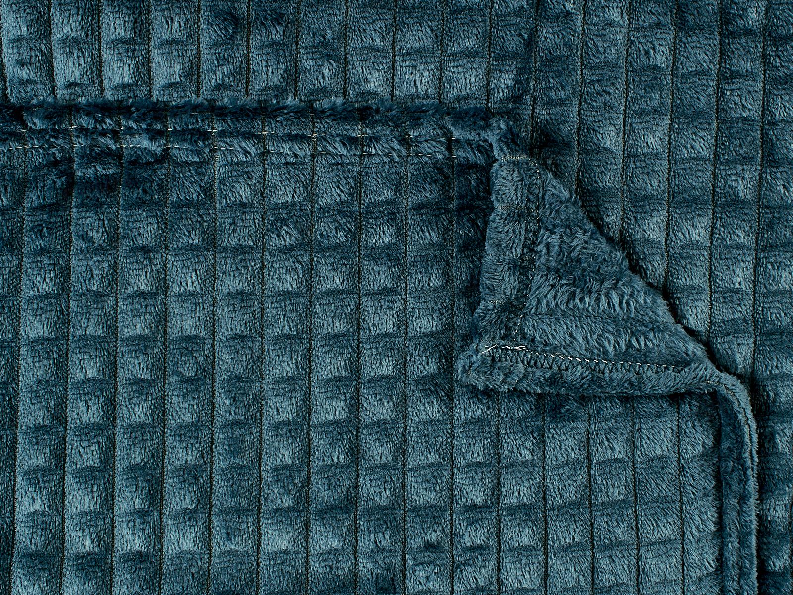 Плед Велсофт с тиснением Соты 150*200 19-4118 Темный деним