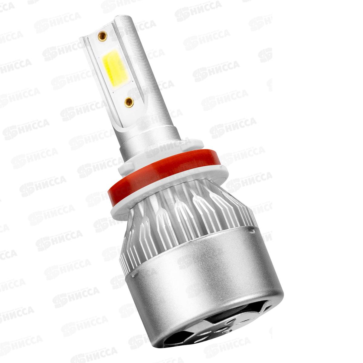 Лампа авто H11 PGJ19-2 12/24В 26Вт 2500Лм радиатор 6000К АТОМ (С6) комплект 2шт, S08701005