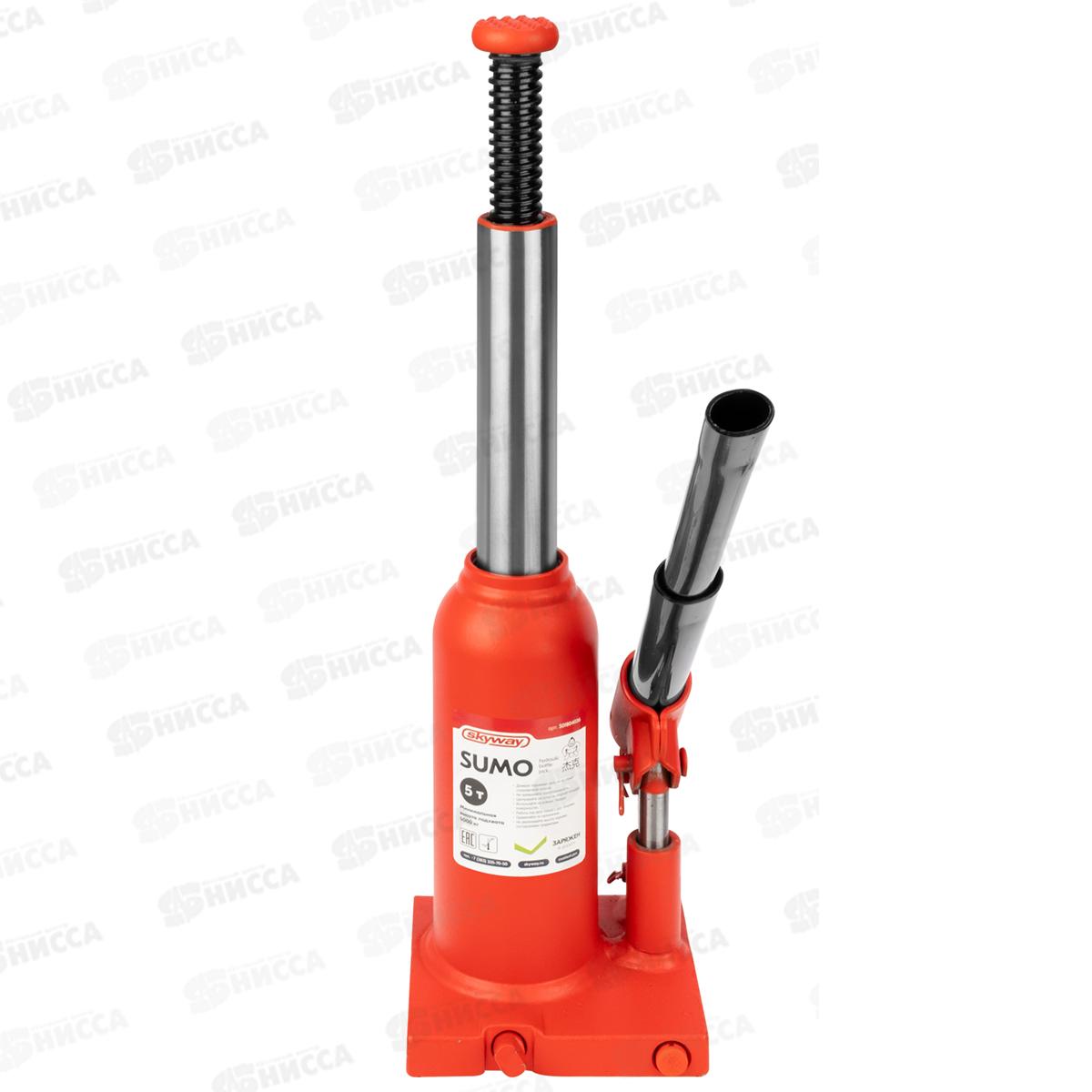 Домкрат гидравлический бутылочный SUMO  5т h 185-360мм в кейсе
