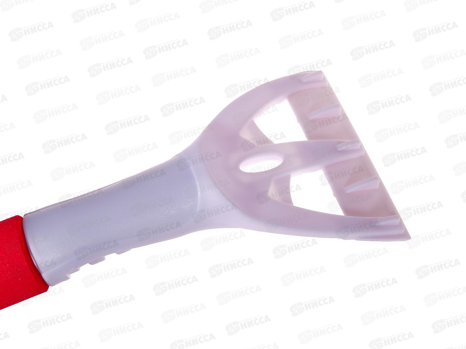 Щетка для снега 58см cо скребком мягкая щетина, ручка soft touch