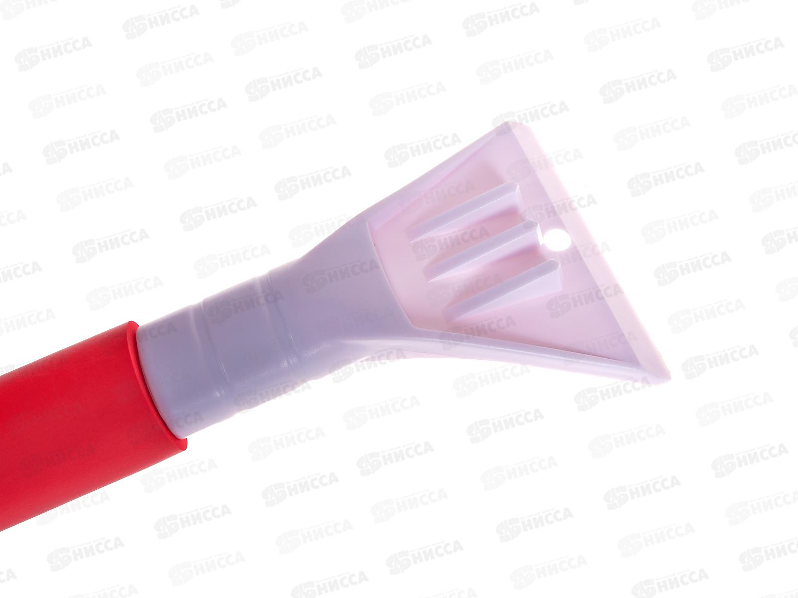 Щетка для снега телескопическая 86-122см съемный скребок мягкая щетина, ручка soft touch