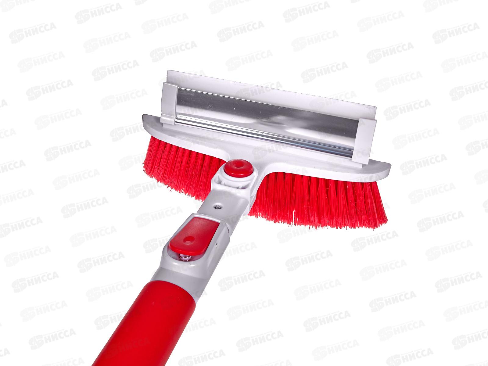 Щетка для снега телескопическая 96-131см со скребком и водосгоном мягкая щетина, ручка soft