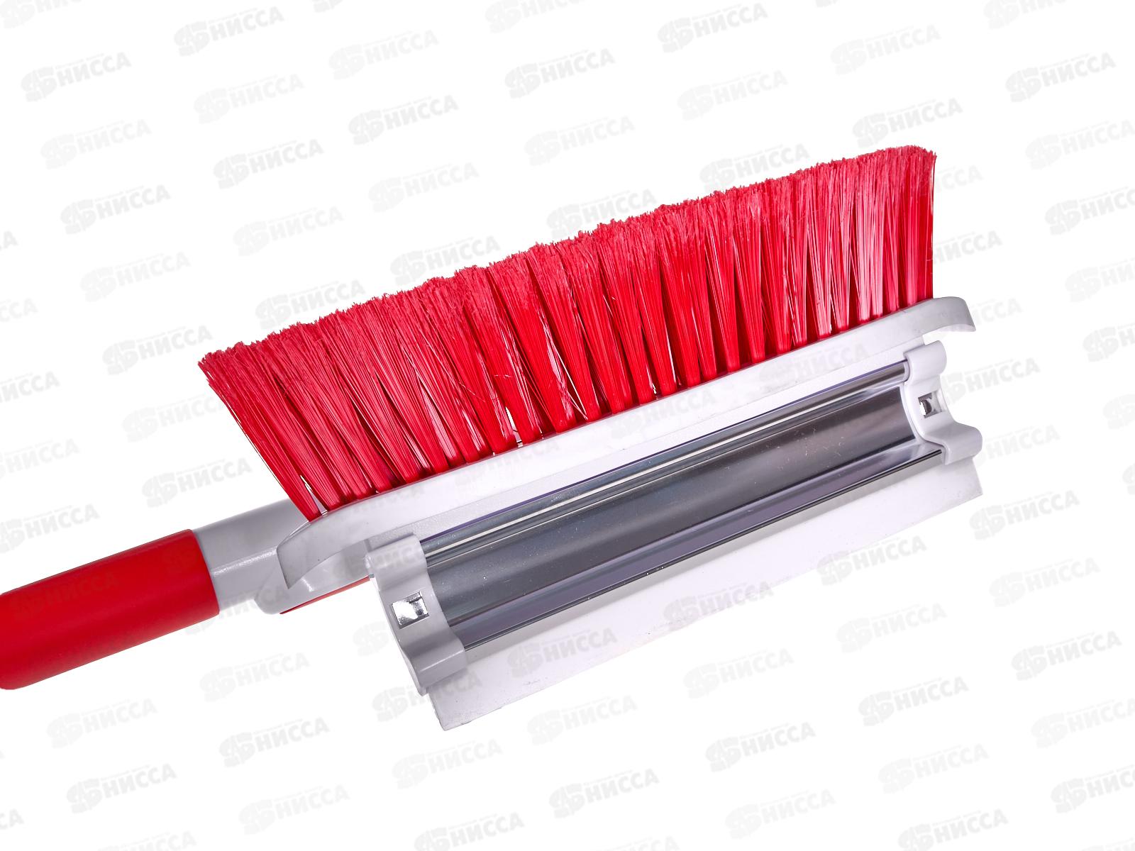 Щетка для снега телескопическая 96-131см со скребком и водосгоном мягкая щетина, ручка soft