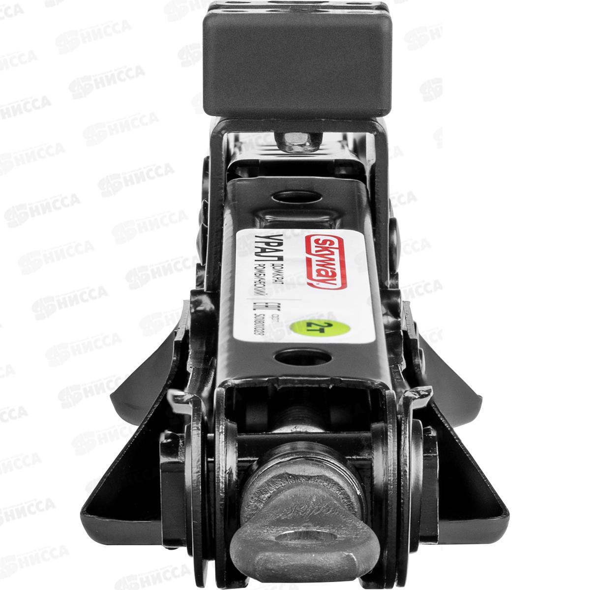 Домкрат механический ромбический 2т h 105-397мм УРАЛ с резиновой опорной частью, в чехле