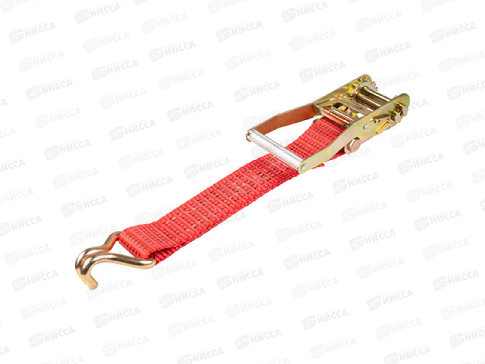 Стяжка груза  7,0т  6,0м SKYWAY STAFF 50мм красный храповый механизм с крюками полиэстер