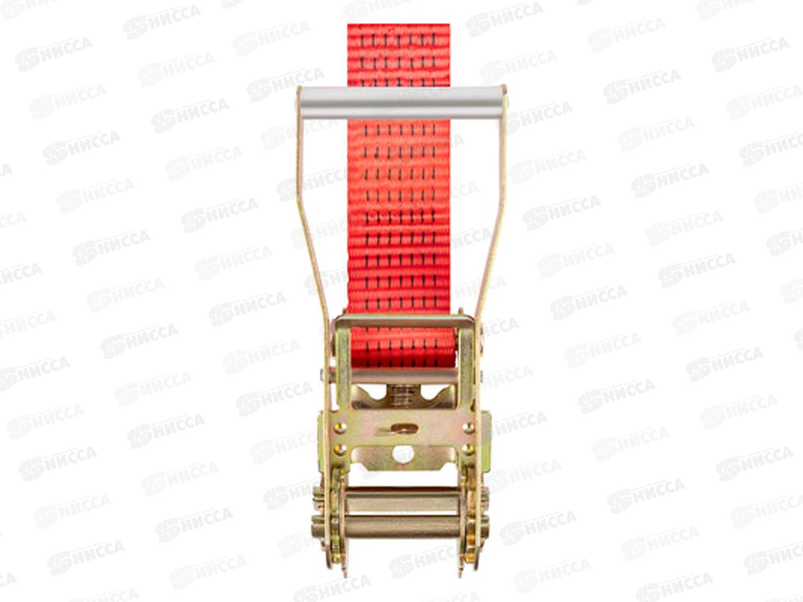 Стяжка груза  7,0т  8,0м SKYWAY STAFF 50мм красный храповый механизм с крюками полиэстер