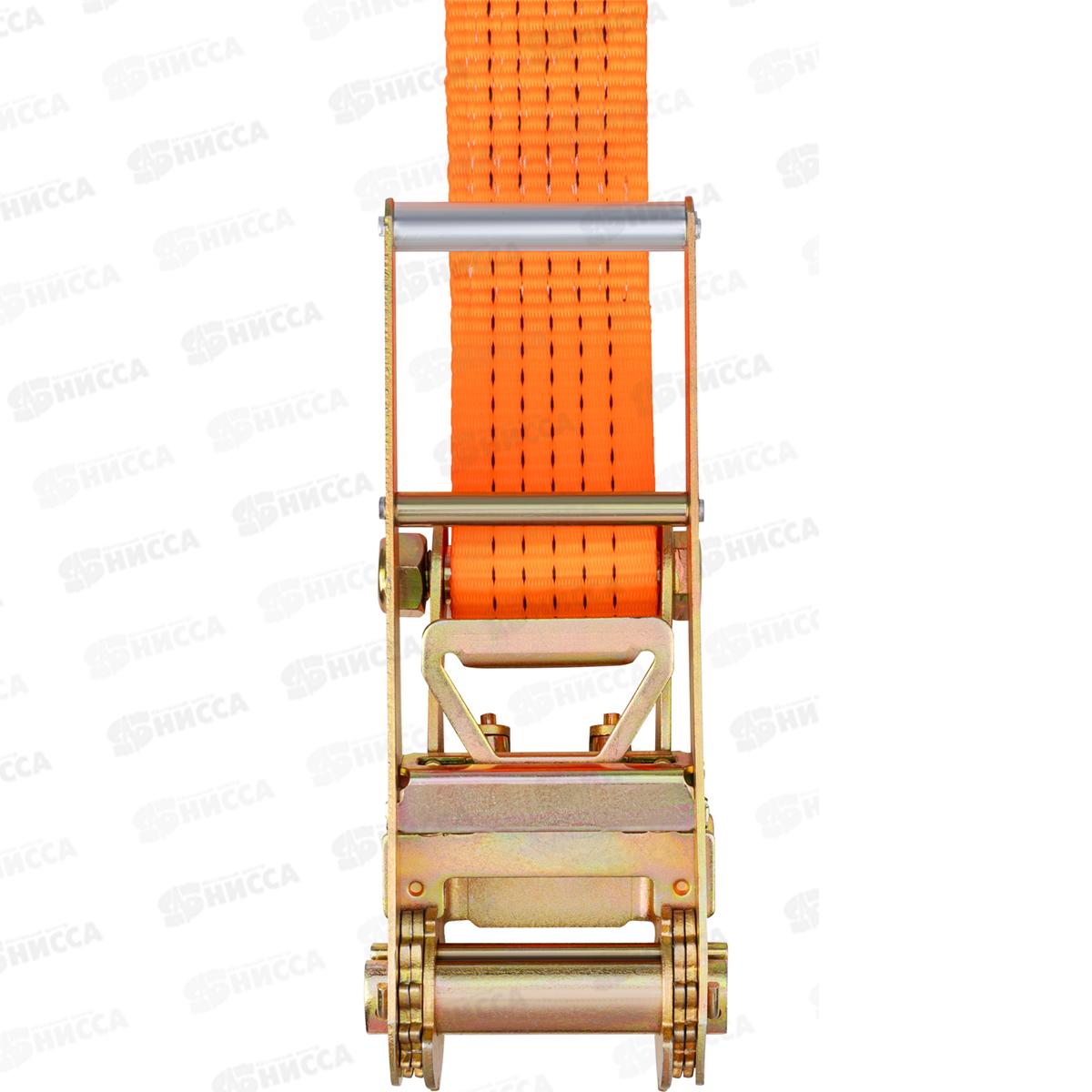 Стяжка груза 20,0т  8,0м SKYWAY STAFF 80мм оранжевый храповый механизм с крюками полиэстер