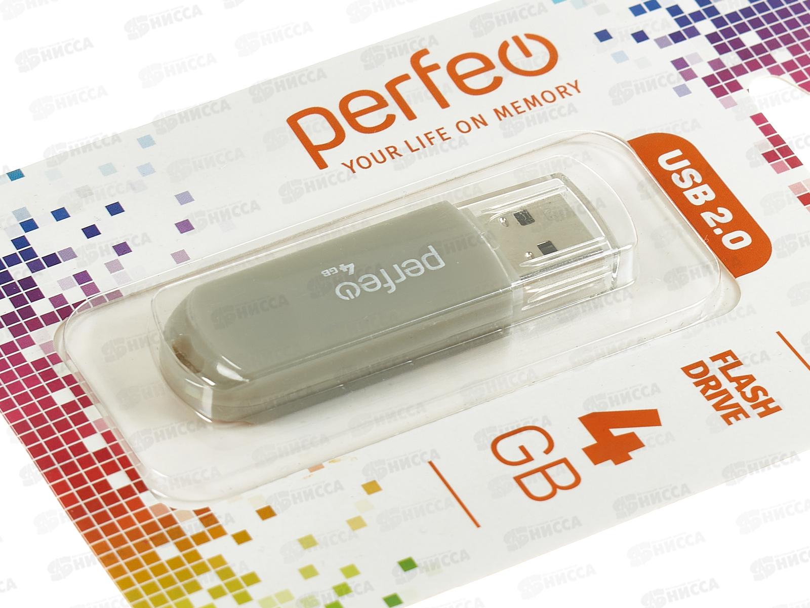 Флеш-карта Perfeo USB  4Gb C03 grey