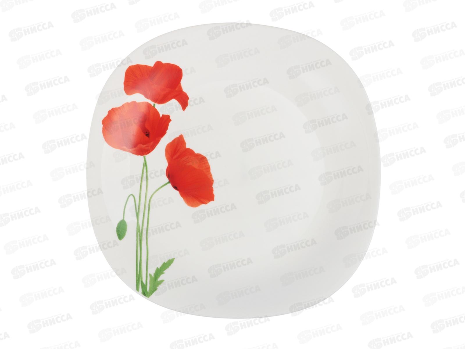 Тарелка десертная 28см, Маки, квадратная, MILLIMI, 818-309   г