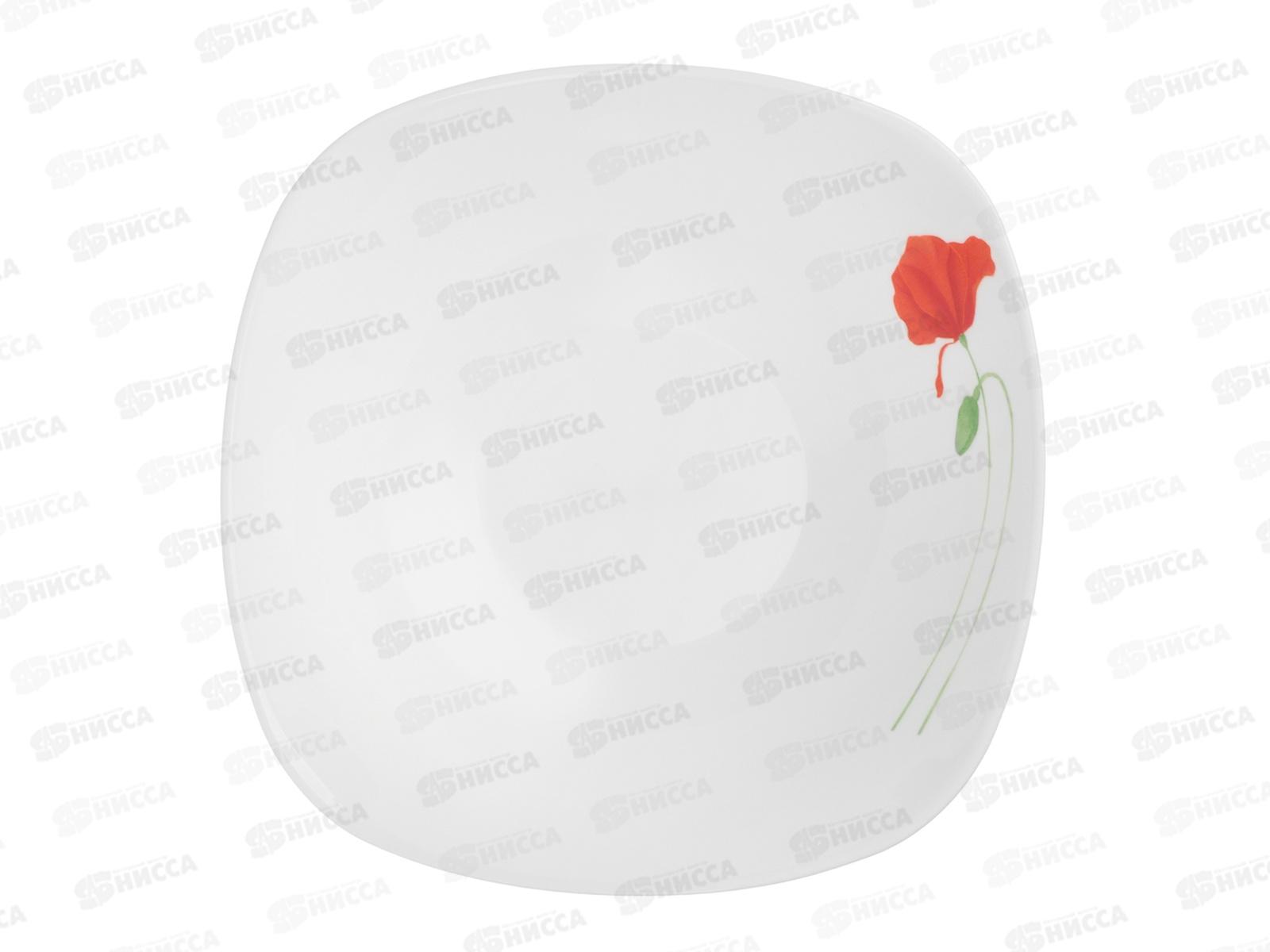 Салатник 480мл, Маки, квадратный, опаловое стекло, MILLIMI, 818-310 г