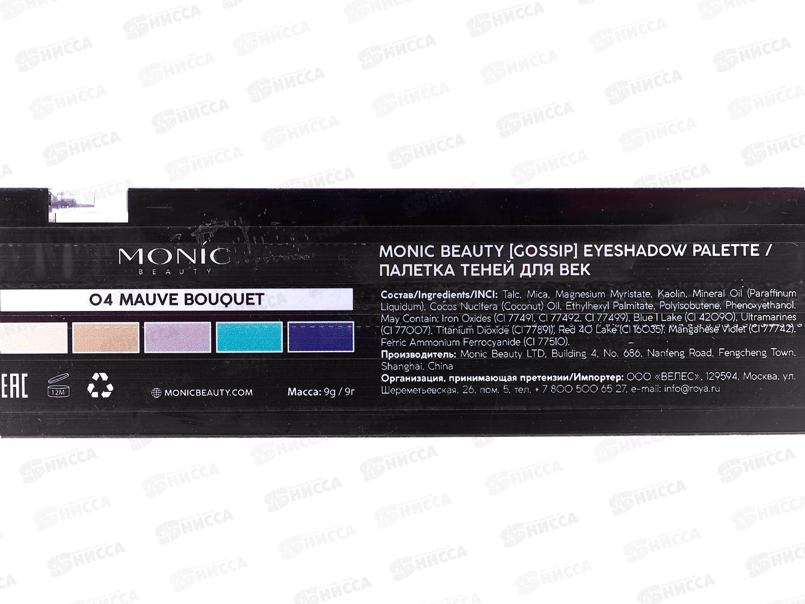 MONIC BEAUTY Палетка теней &quotGossip&quot тон 04 Hypnotic Dust (*3*12)