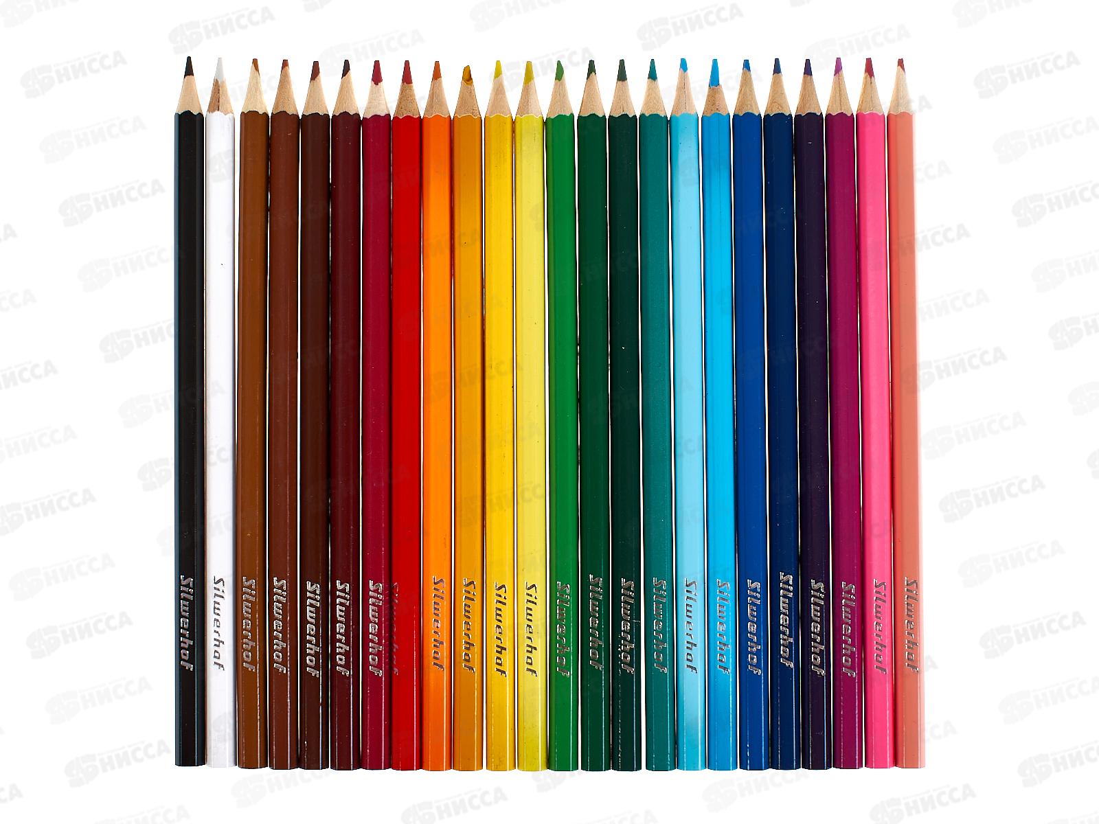 Карандаши 24цв SILWERHOF Eco к/у, 2090706  *6/90