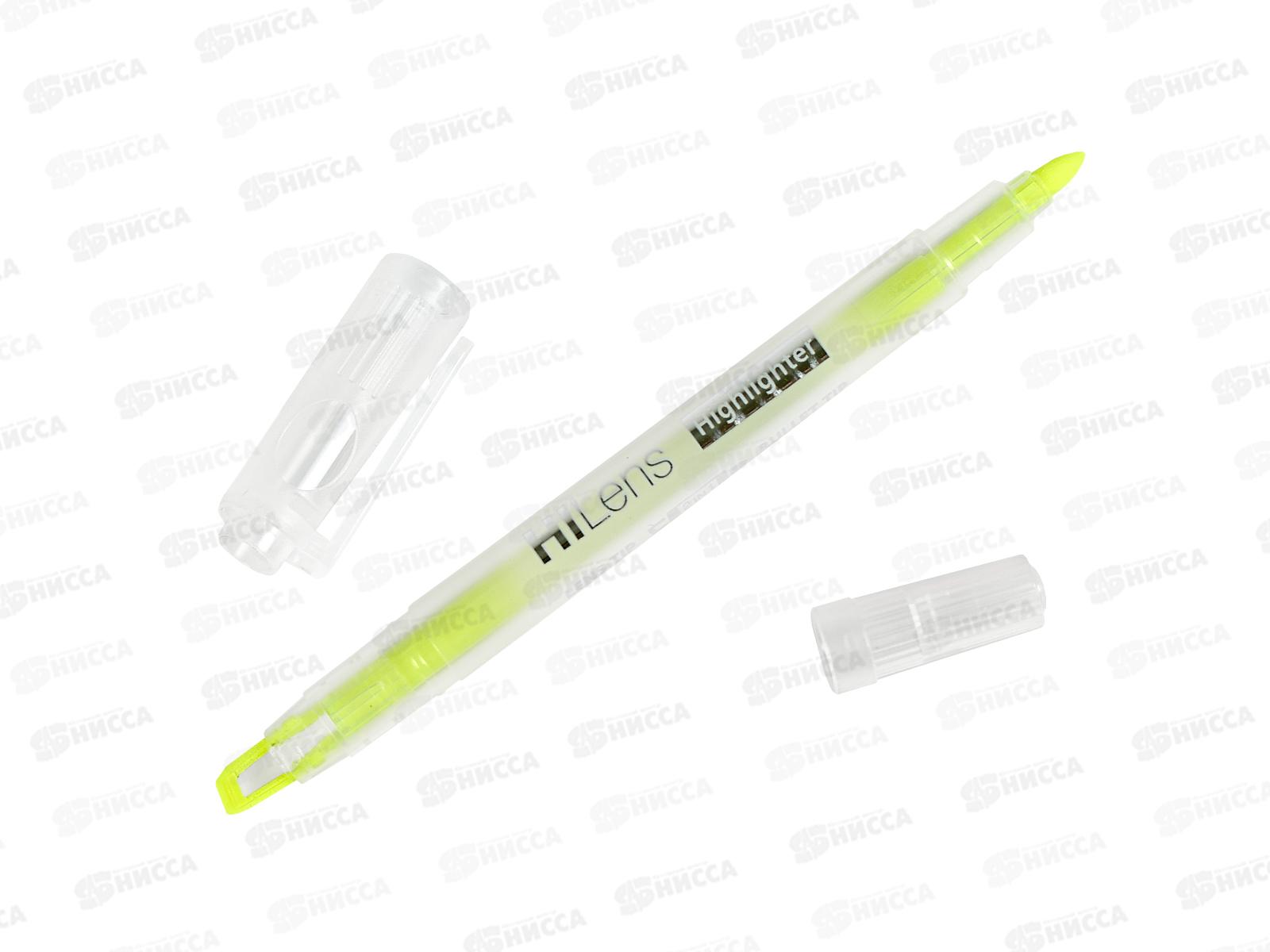 Маркер Hatber текст.двуст. 1мм/5мм,желтый,  060857*12