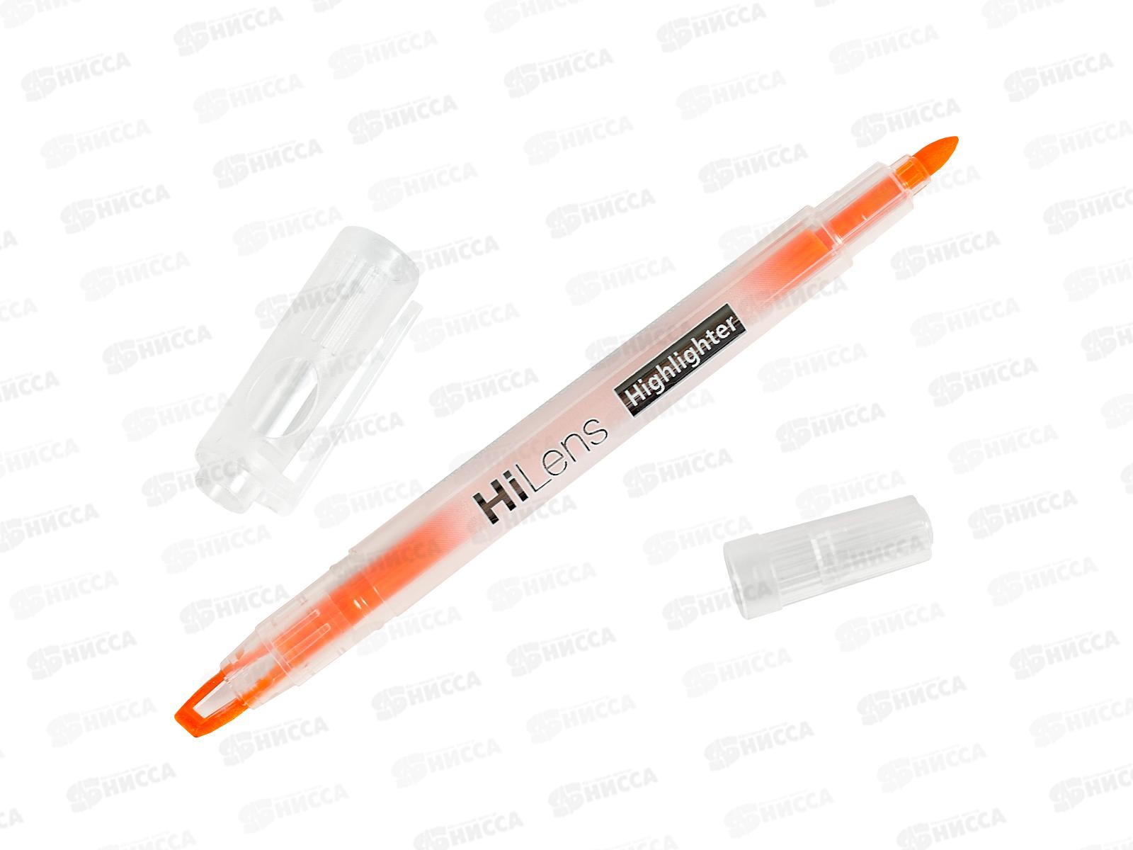 Маркер Hatber текст.двуст. 1мм/5мм,оранж,  060859*12