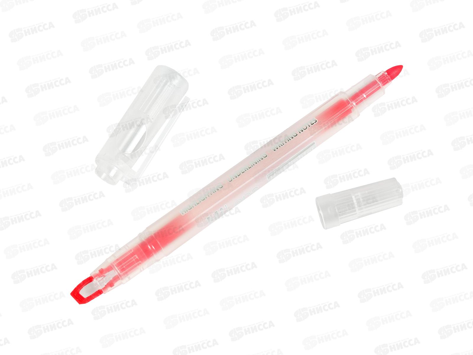 Маркер Hatber текст.двуст. 1мм/5мм,розовый,  060860*12