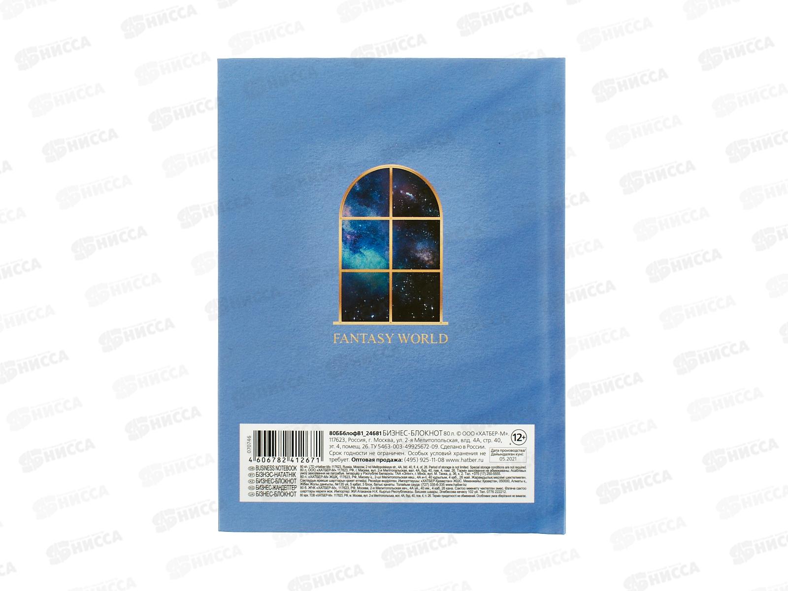 Бизнес-блокнот 80л Hatber А6  Flantasy world 24681*32