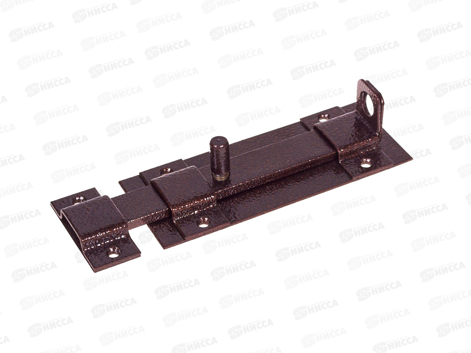 Засов накладной 3ПК-2 с проушиной медь Аверс 307414