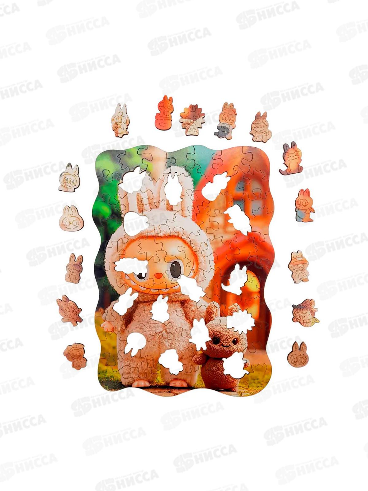 Пазл фигурный деревянный &quotЛабуЭльф и Мупсик&quot LB-004