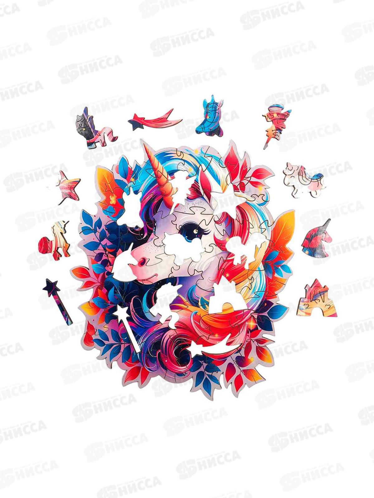 Пазл макси фигурный деревянный &quotЕдинорог&quot В-001