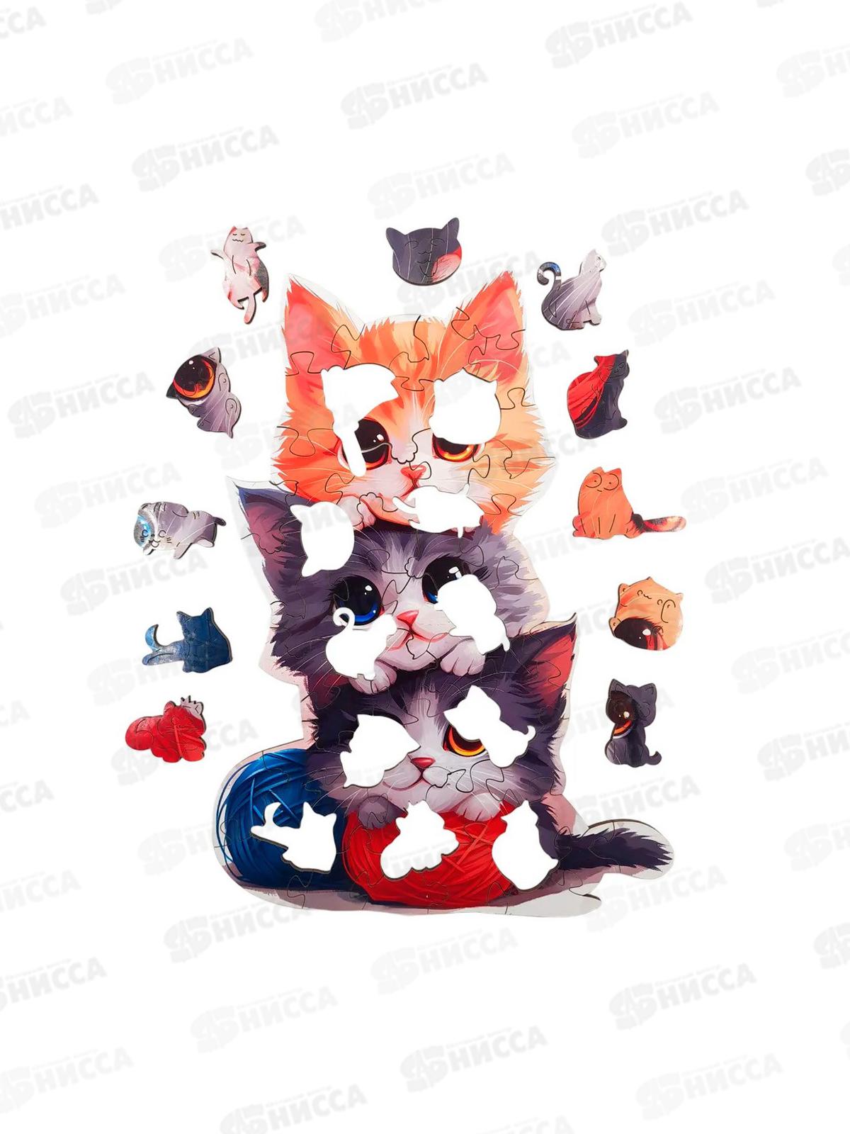 Пазл макси фигурный деревянный &quotТри котика&quot В-003