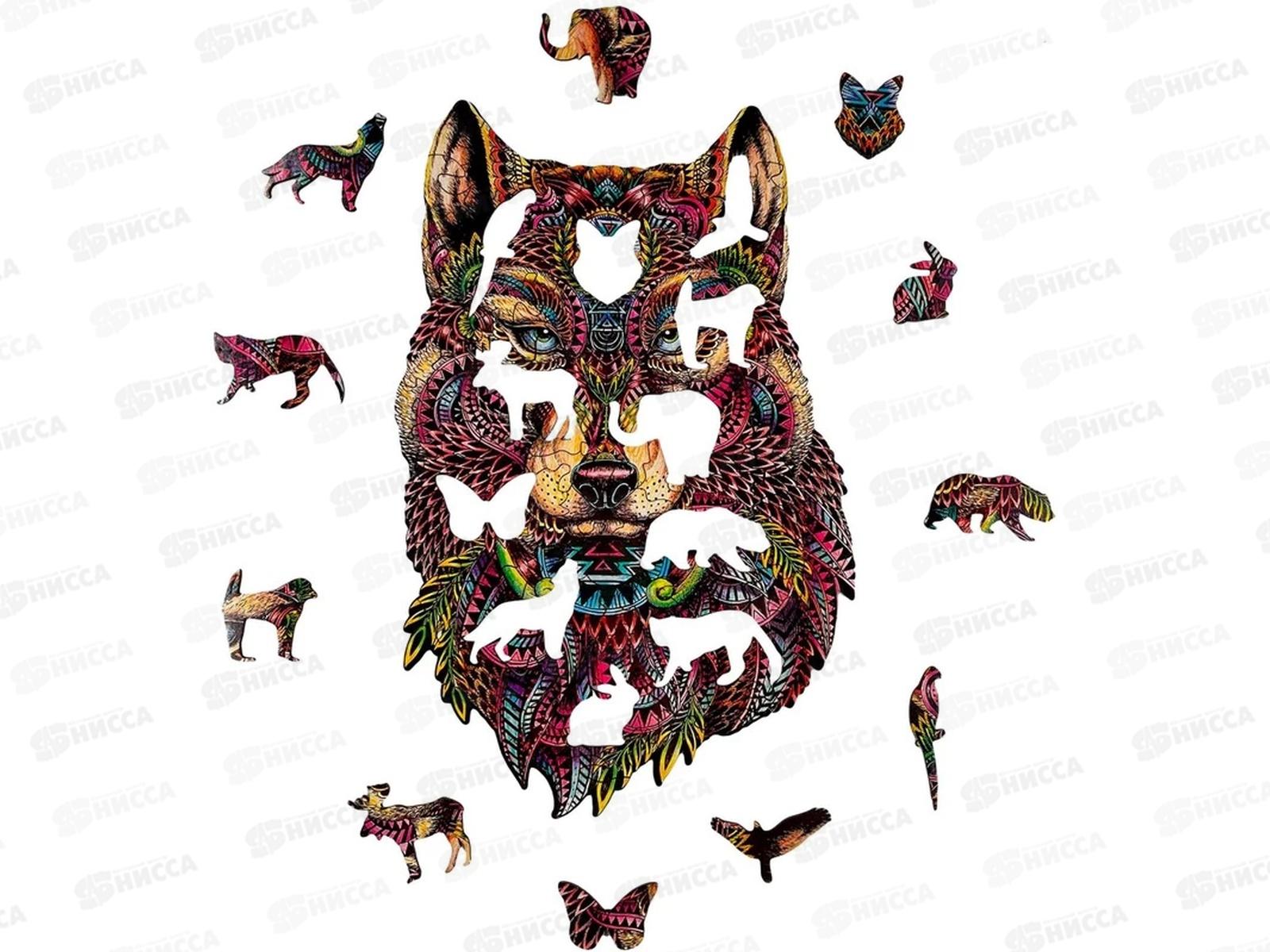 Пазл фигурный деревянный &quotВолк&quot P-009