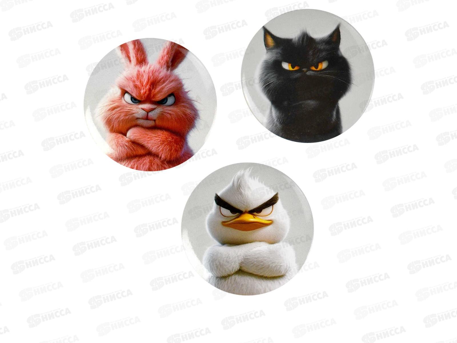 Значок ФЕН (3шт) Сердитые звери,71100*42