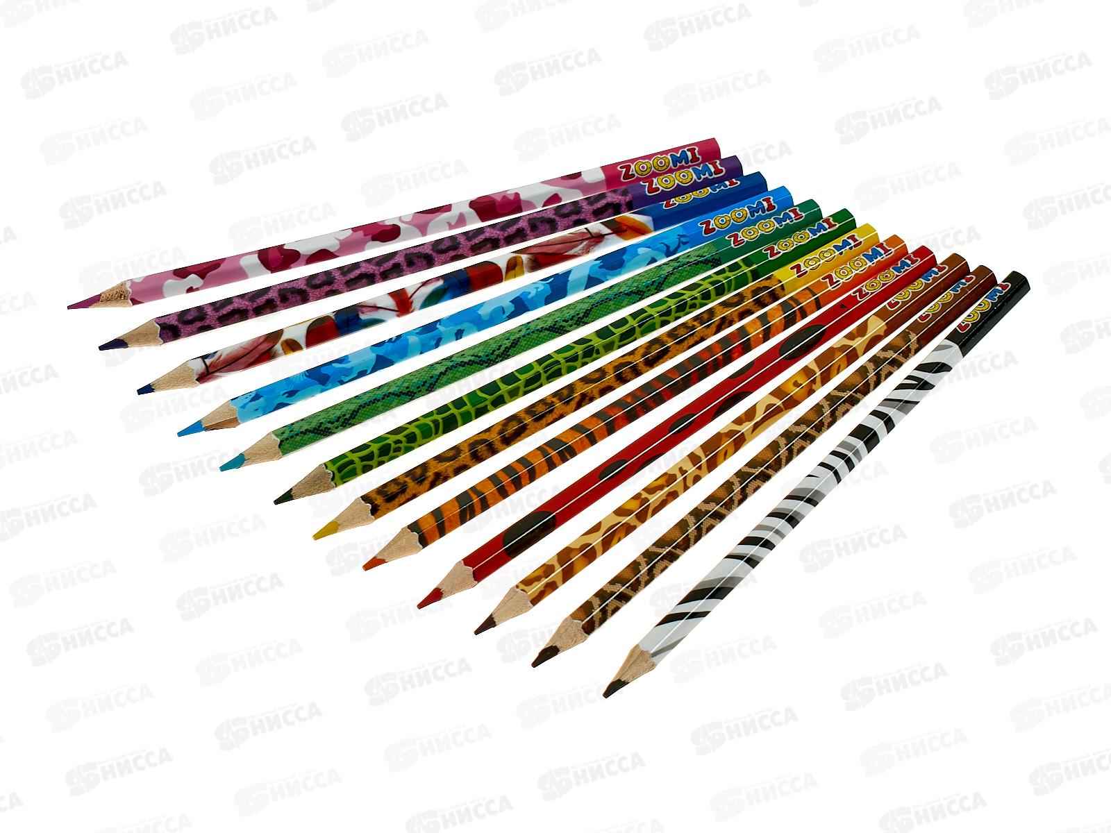 Карандаши 12цв Alingar ZOOMI Джунгли, ZM507-12*12