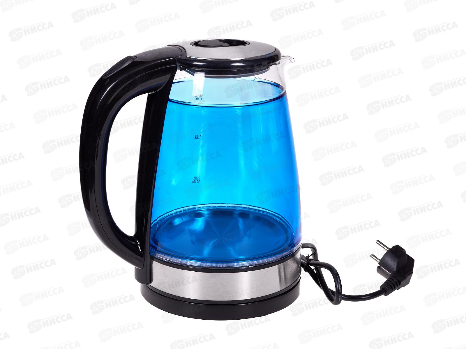Чайник электр. SA-2744BL 1,8л стекло подсветка