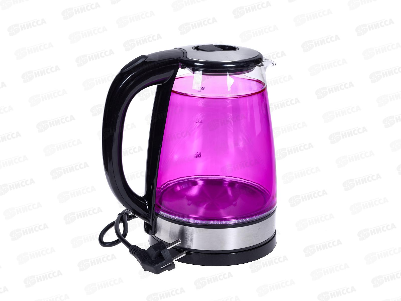 Чайник электр. SA-2744P 1,8л стекло подсветка