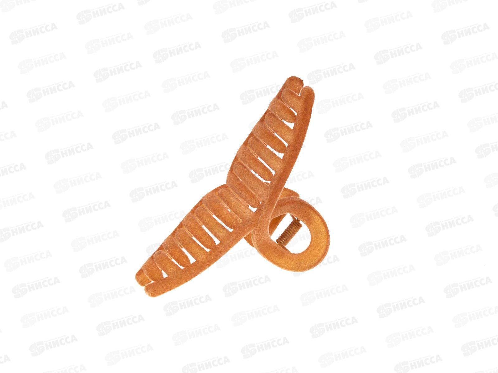 Краб пластик 11см &quotБант&quot п/бархат коричневый №8789