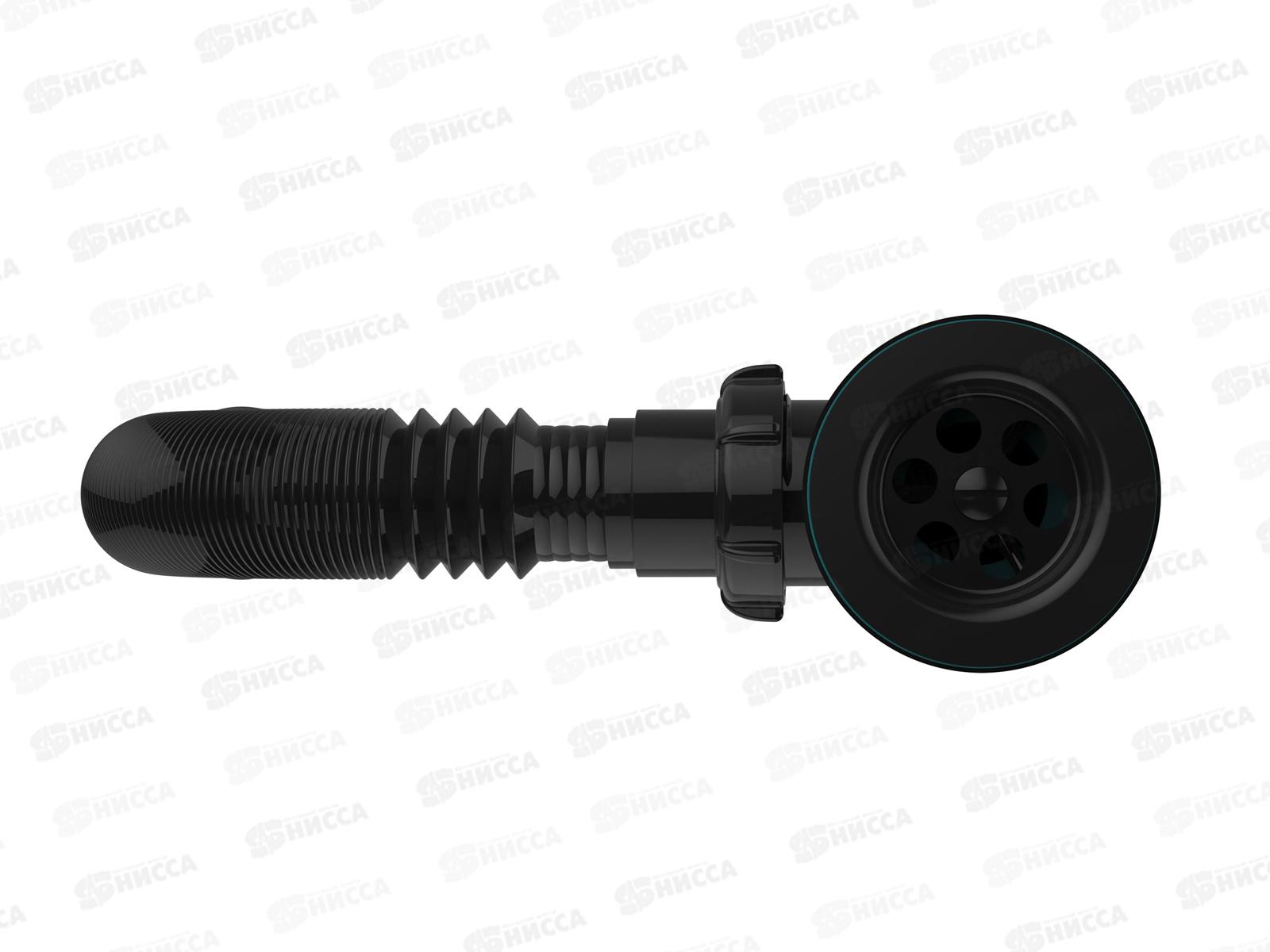 Сифон для кухни 1 1/2&quot х 40 с мет.реш., гофротруба 40*40/50, черный, B0184  *30