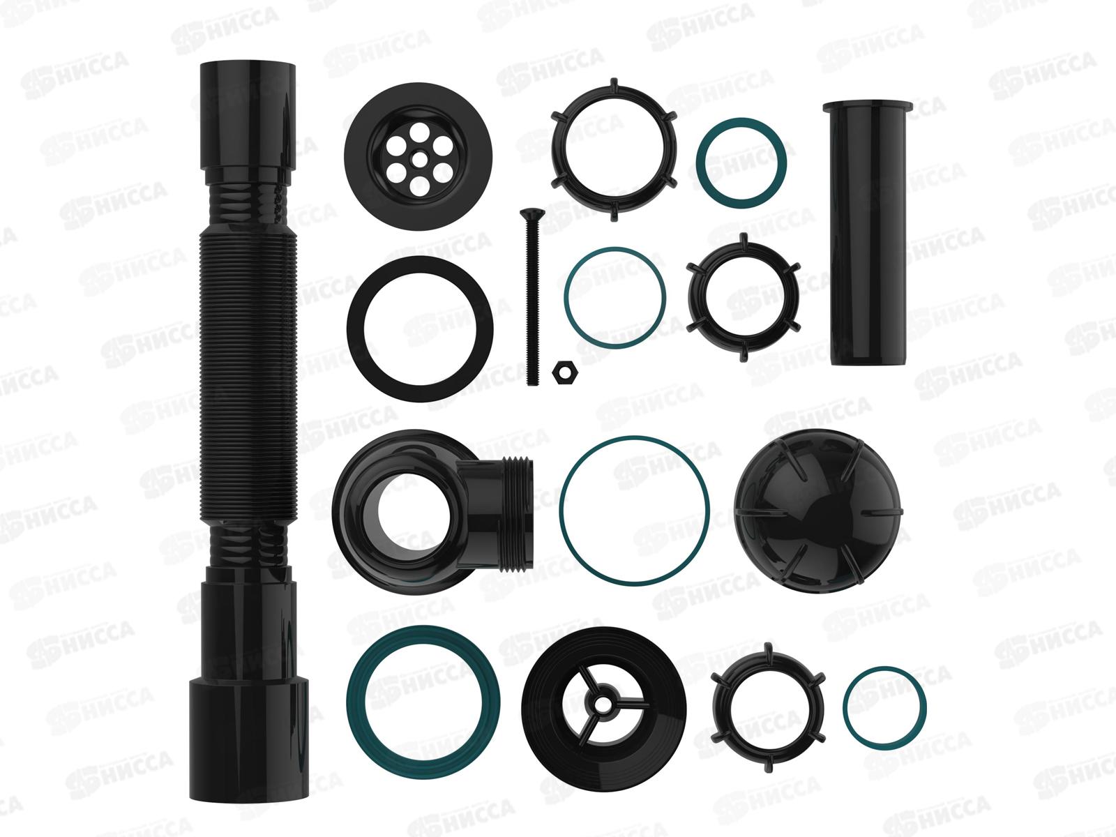 Сифон для умывальника 1 1/4&quot х 40 с металлической решоткой, с трубой 40х40/50, S1084 *35